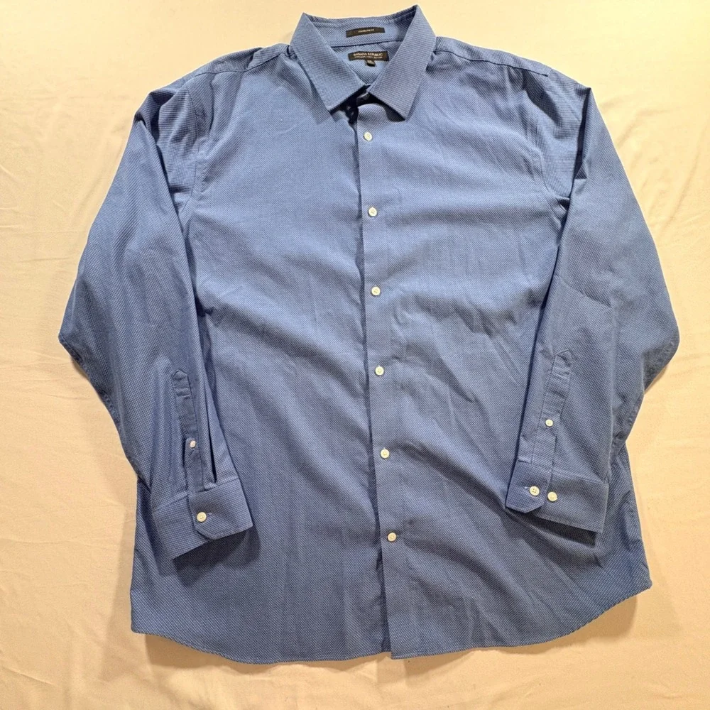 Banana Republic Button Down Shirt Mens XXL Blue Non-Iron Cotton Standard Fit